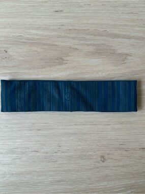 lululemon Dark Teal/Grey Striped Headband